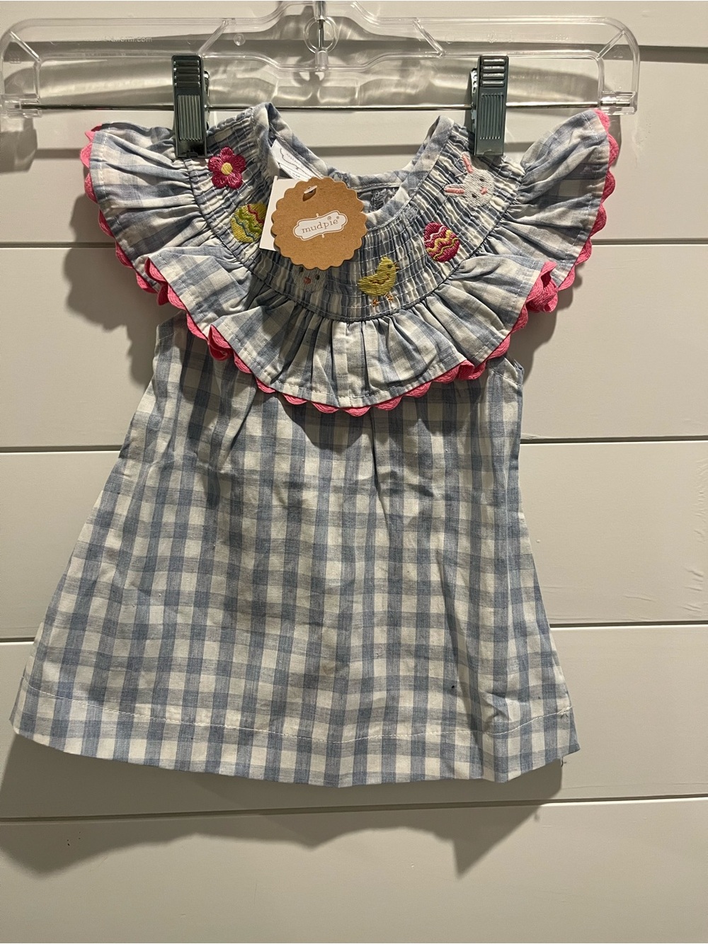 MudPie Easter Baby Smocked Dress 3-6M